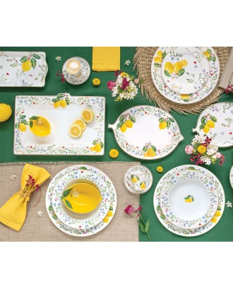 Platou din portelan, 36x24 cm, Fleurs Citrons - SIMONA'S COOKSHOP